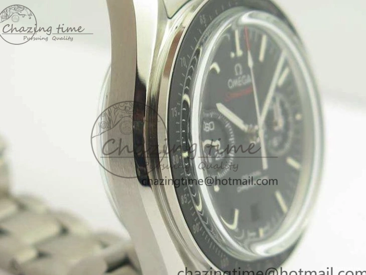 0306 TechFriendly SpeedMaster MoonWatch SS OMF 1:1 Best Edition Black Red Dial On SS Bracelet A9300 V 8092